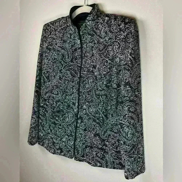 Alex Evenings | Black Embellished Zip Front Formal Jacket Women’s Size Medium - Picture 5 of 11